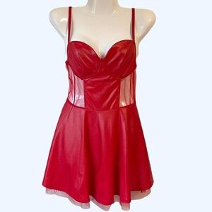 OHS Red Bustier Mini Dress